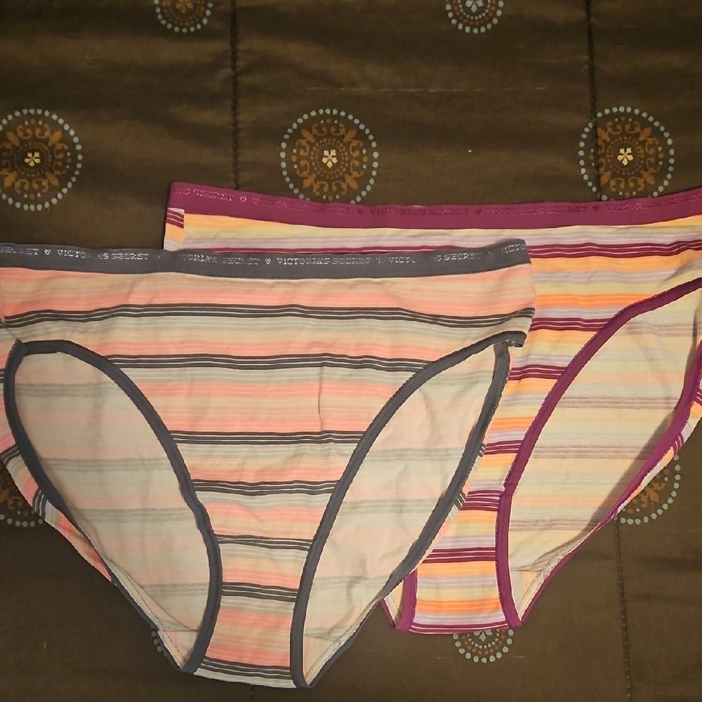 Victoria's Secret Pink and Purple Panties with Soft Cotton Blend